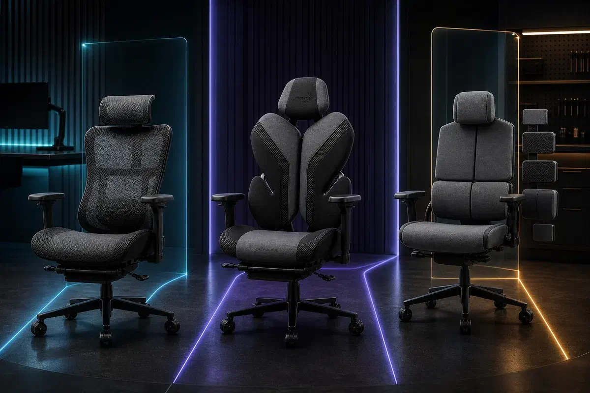 Три серії крісел Aerocool як продуктова лінійка для роботи, активної підтримки і практичного використання