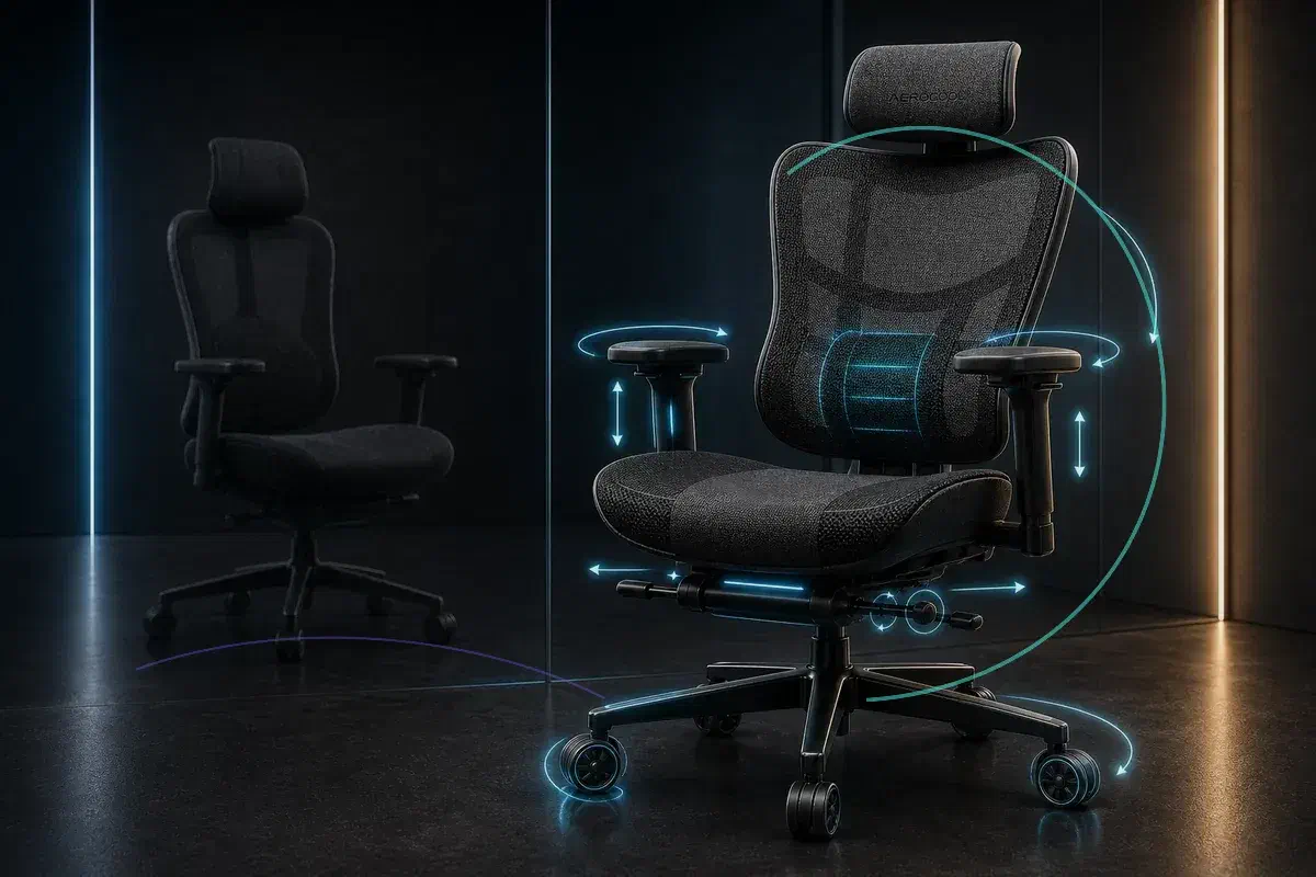 Aerocool SKY 360 із візуальним акцентом на зони налаштування посадки